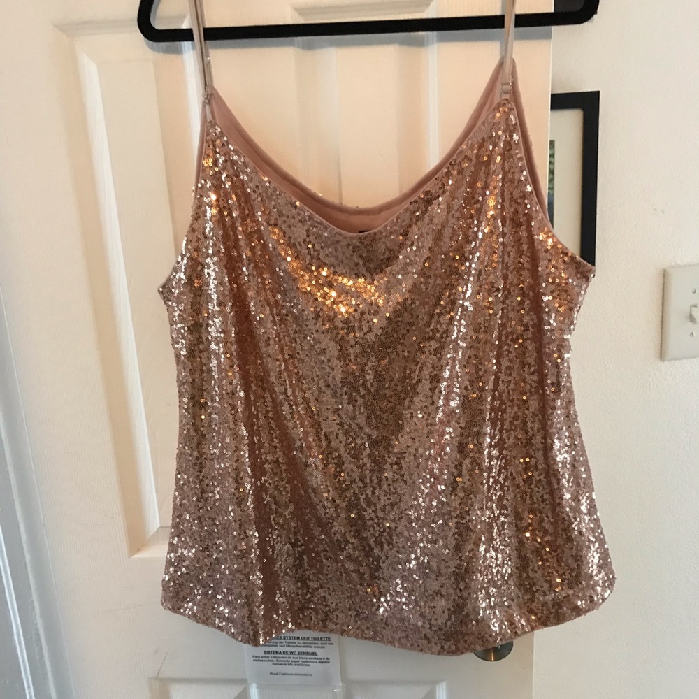 Rose gold sequin top